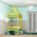 Двухъярусная кровать домик желтый с выкатной кроватью - doodywoody