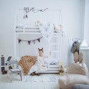 Двухъярусная кровать Дом на 5см ножках белого цвета - doodywoody