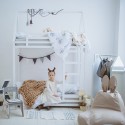 Двухъярусная кровать Дом на 5см ножках белого цвета - doodywoody