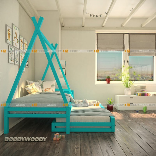 Детская кровать "Вигвам" с дополнительным спальным местом, детский - doodywoody