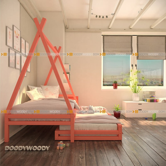 Детская кровать "Вигвам" с дополнительным спальным местом, детский - doodywoody