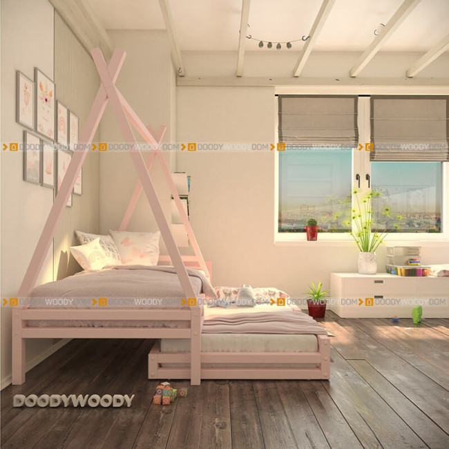 Детская кровать "Вигвам" с дополнительным спальным местом, детский - doodywoody