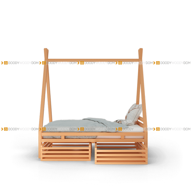Вигвам с реечными ящиками для игрушек, детский - doodywoody