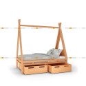 Вигвам с сплошными ящиками и изголовьем "палатка"., детский - doodywoody