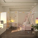 Вигвам с сплошными ящиками и изголовьем "палатка"., детский - doodywoody