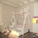 Вигвам с сплошными ящиками и изголовьем "палатка"., детский - doodywoody