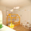 Кровать домик с манежными стенками монтессори doodywoody