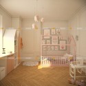 Кровать домик синий с манежными стенками монтессори doodywoody