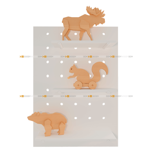 Pegboard с полками и колышками