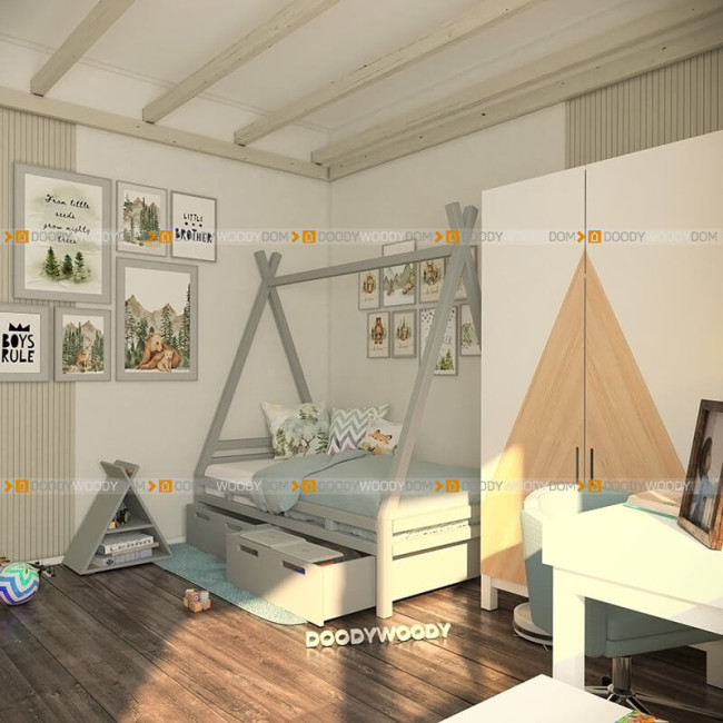 Вигвам с ящиками для игрушек, детский - doodywoody