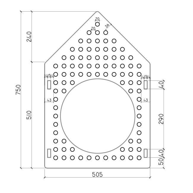пегборд деревянный чертёж с размерами pegboard DOODYWOODY