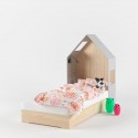 Кровать Basic с серым изголовьем 3в1 домик - doodywoody