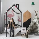 Кровать домик цвета графит с защитным бортиком doodywoody