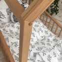 Кровать домик натуральный бук с манежными стенками монтессори doodywoody